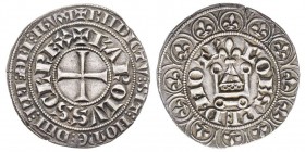 CUNEO
Carlo II d'Ango' 1307-1309
Grosso tornese, AG 4.11 g.
Ref : MIR 429 (R4), CNI 3 var., Biaggi 1229 var.
Conservation : Superbe et rarissime