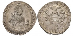 DESANA Antonia Maria Tizzone 1598-1641
Testone, AG 6.30 g.
Ref : MIR 560 var.(R2), CNI 30/33, Biaggi 1391 var.
Conservation : TTB-SUP. Rare