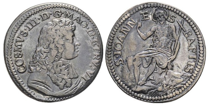 FIRENZE
Cosimo III de Medici Granduca VI 1670-1723
Testone, 1677, AG 8.61 g. 
Re...