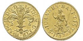 FIRENZE
Francesco II di Lorena Granduca VIII 1737-1765
Fiorino, 1737, AU 3.47 g.
Ref : MIR 351/1 (R2), CNI 2/3, Fr. 332
Conservation : Superbe. Rare