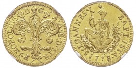 Pietro Leopoldo I di Lorena Granduca IX 1765-1790
Ruspone o da 3 zecchini, 1778, AU 10.46 g. 
Ref : MIR 370/11, Pucci 85, Fr. 334
Conservation : NGC M...