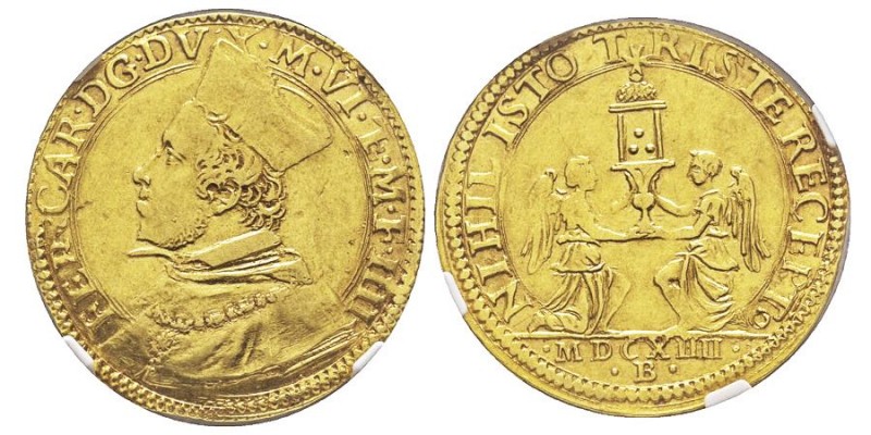 MANTOVA
Ferdinando I Gonzaga 1612–1626
Doppia, 1614, AU
Avers : FER · CAR · D G ...
