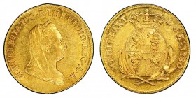 MILANO Maria Teresa 1740-1780
Zecchino, 1780, AU 3.48 g.
Ref : MIR 434/3 (R3), Crippa 37C Conservation : PCGS AU55. Très rare