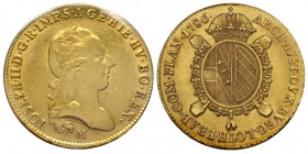 MILANO Giuseppe II d'Asburgo 1780-1790
Sovrana, 1786, AU 11.33 g.
Ref : MIR 455/1, Crippa 13A, Fr. 739
Conservation : Superbe