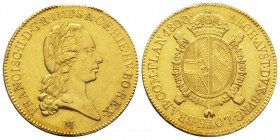 MILANO Francesco II d'Asburgo 1799-1800
Sovrana, 1800 M, AU 11.33 g.
Ref : MIR 474/2, Crippa 2/B, Fr. 741a 
Conservation : Superbe