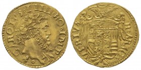 Napoli, Carlo V 1516-1556
Scudo d'Oro, ND, AU 3.35 g.
Ref : MIR 131 (R) , Pannuti Riccio 9a, Fr. 834
Conservation : Superbe