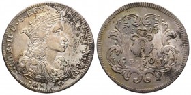 Napoli
Carlo II 1674-1700
II Periodo Re di Spagna 1674-1700
1/2 Ducato 1693, AG 10.85 g.
Ref : MIR 297, Pannuti Riccio 8 Conservation : presque Superb...