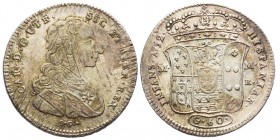 Napoli, Carlo di Borbone 1734-1759
Mezza Piastra da 60 grana, 1752, AG 12.66 g. Ref : MIR 340/1, Pannuti Riccio 340/1 Conservation : presque Superbe