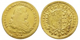 Napoli, Ferdinando IV di Borbone 1759-1816 
6 Ducati, 1772, AU 8.80 g.
Ref : MIR 357/3, Pannuti Riccio 20, Fr. 849 Conservation : Superbe