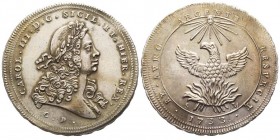 PALERMO
Carlo III d'Austria re di Sicilia, 1720-1734 
Oncia da 30 tarì, 1733, AG 73.50 g. Ref : MIR 516, Spahr 54 Conservation : Superbe et rare