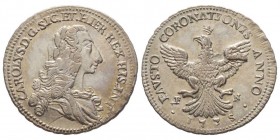 Palermo, Carlo di Borbone 1734-1759
 4 Tari, 1735 F N, AG 8.89 g.
Ref : MIR 556, Spahr 27
Conservation : pr.Superbe et Rare