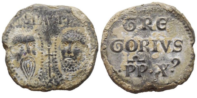 Gregorio X 1271-1276
Bolla, Roma, Plomb 32.70 g. 35x33 mm
Avers : SPASPE
Reve...