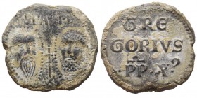 Gregorio X 1271-1276
Bolla, Roma, Plomb 32.70 g. 35x33 mm
Avers : SPASPE
Revers : GRE GORIVS PP X
Ref : Serafini I, pag. 30
Conservation : Superb...