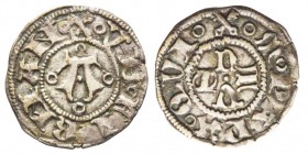 Martino V 1417-1431 (Oddone Colonna)
Bolognino, Fermo, ND, AG 1.01 g.
Avers : VB FIRMAN. Grande A accostata da quattro anelletti.
Revers : M PAPA QVI....