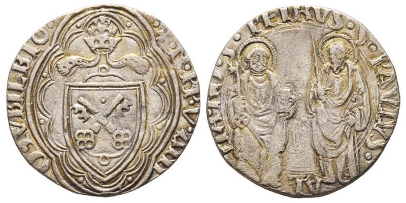 Nicolo' V 1447-1455 (Tommaso Parentucelli)
Grosso del Giubileo, Roma, 1450, AG 3...