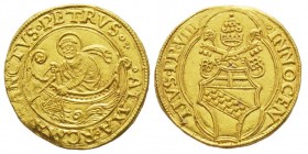 Innocenzo VIII 1484-1492
Fiorino di camera, ND, AU 3.40 g.
Ref : Munt 3, Berman 446, Fr. 26, CNI 2 
Conservation : Superbe