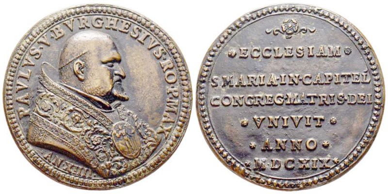 Paolo V 1605-1621 (Camillo Borghese)
Medaglia, 1619, AE 34.69 g. 48 mm
Avers : P...