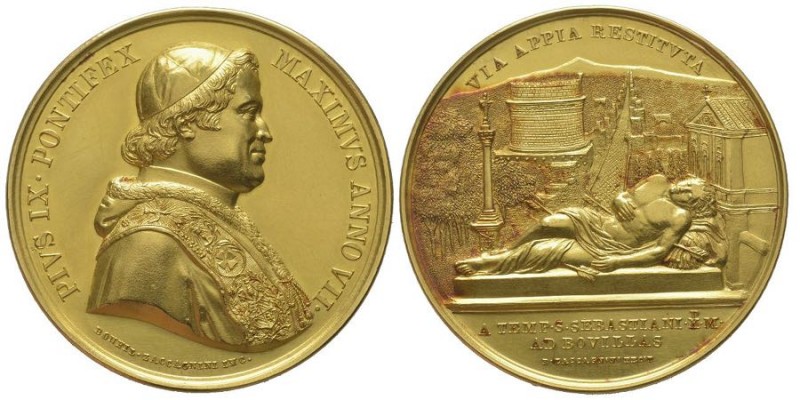 Pio IX 1846-1870
Medaglia in oro, 1852, AN VII, AU 50.34 g. 44 mm, Opus Zaccagn...