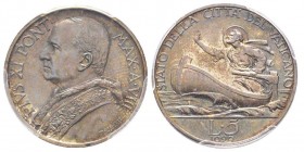 Pio XI 1922-1939 (Achille Ratti)
5 Lire, Roma, 1929, AN VIII, AG 5 g.
Ref : Pag. 632, Berman 3355
Conservation : PCGS MS65. Magnifique