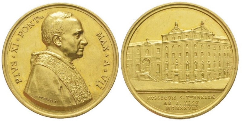 Pio XI 1922-1939 (Achille Ratti)
Medaglia in oro, 1928, AN VII, AU 55.48 g. 44 m...