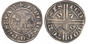 Amedeo V 1285-1323
Grosso di Piemonte, I tipo, Susa o Avigliana, ND, AG 2.10 g.
Ref : MIR 45a (R), Sim. 4, Biaggi 37c
Conservation : TTB. Rare