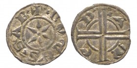 Amedeo V 1285-1323
Obolo di Piemonte, ND, Susa o Avigliana, Mi 0.30 g.
Ref : MIR 52a (R3), Sim. 10, Biaggi 44a
Conservation : pr.Superbe. Très Rare