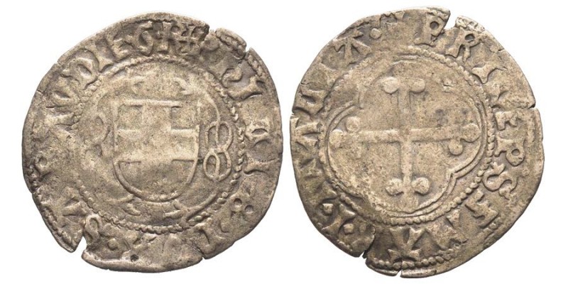 Filiberto 1472-1482
Grosso, Torino?, ND, AG 2.06 g.
Ref : MIR 200d (R), Biaggi 1...