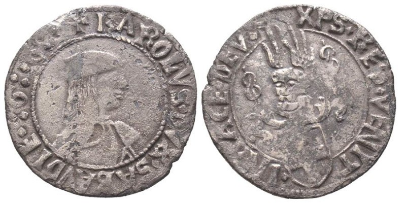 Carlo I 1482-1490
Mezzo Testone, II tipo, Cornavin, ND, AG 4.74 g.
Ref : MIR 230...