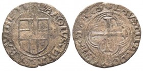 Carlo II 1504-1553
Parpagliola o Gran Bianco, I tipo, Torino, ND, Mi 1.92 g.
Ref : MIR 394a (R), Sim. 62, Biaggi 337b
Conservation : TB/TTB. Rare