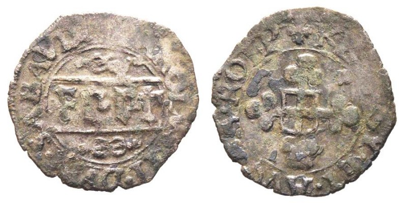 Carlo II 1504-1553
Quarto, V Tipo, Nizza, ND, Mi 0.81 g.
Ref : MIR 411b (R4), CN...