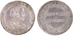 Emanuele Filiberto Duca 1559-1580
Lira, Chambery, 1562, AG 12.48 g.
Ref : MIR 506d (R2), Sim. 32/4, Biaggi 425a
Conservation : PCGS AU58. Superbe