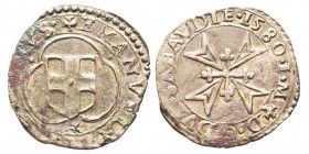 Emanuele Filiberto Duca 1559-1580
Parpagliola, Bourg, 1580, Mi 1.81 g. Ref : MIR 537i, Sim. 61/8, Biaggi 453g 
Conservation : TTB
