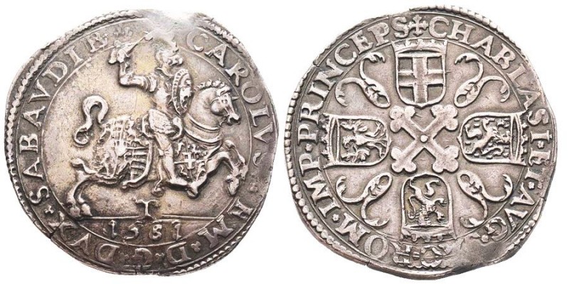 Carlo Emanuele I 1580-1630 
Tallero, II Tipo, Torino, 1581 T, AG 28.16 g.
Ref : ...