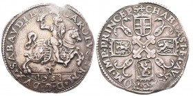 Carlo Emanuele I 1580-1630 
Tallero, II Tipo, Torino, 1581 T, AG 28.16 g.
Ref : MIR 597 (R5), Biaggi 506, Davenport 837
Ex Vente NAC 32, 23 janvier 20...
