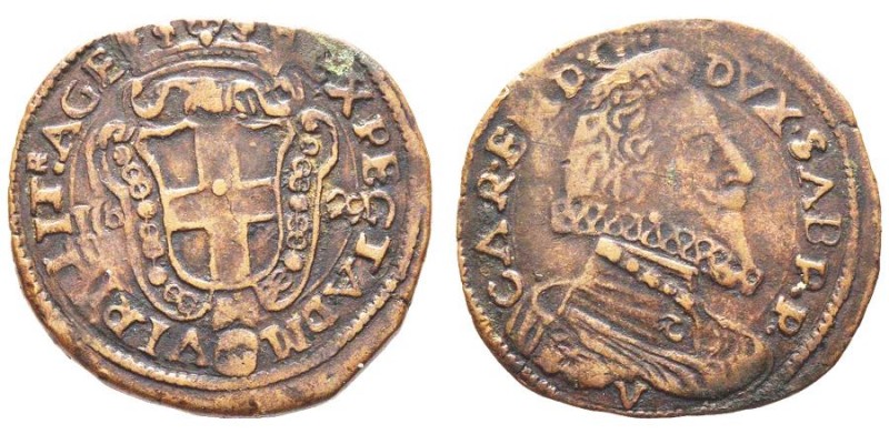 Carlo Emanuele I 1580-1630 
Fiorino, II Tipo, 1629, Mi 4.27 g.
Ref : MIR 652f, S...