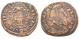 Carlo Emanuele I 1580-1630 
Fiorino, II Tipo, 1629, Mi 4.27 g.
Ref : MIR 652f, Sim.62, Biaggi 549b
Conservation : TTB