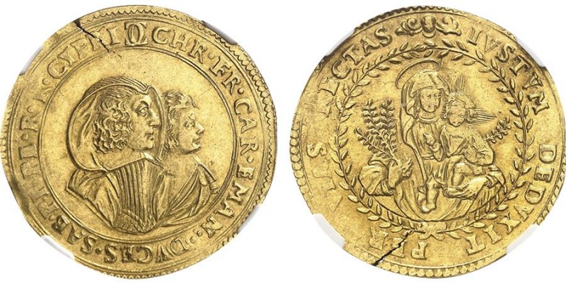 Carlo Emanuele II
Reggenza della madre 1638-1648
8 Scudi d'oro, I tipo, Torino, ...