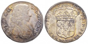 Vittorio Amedeo Duca II 1680-1713
Lira, I tipo, Torino, 1683, AG 6 g.
Ref : MIR 862d (R), Sim 23, Biaggi 734g
Conservation : TTB. Rare