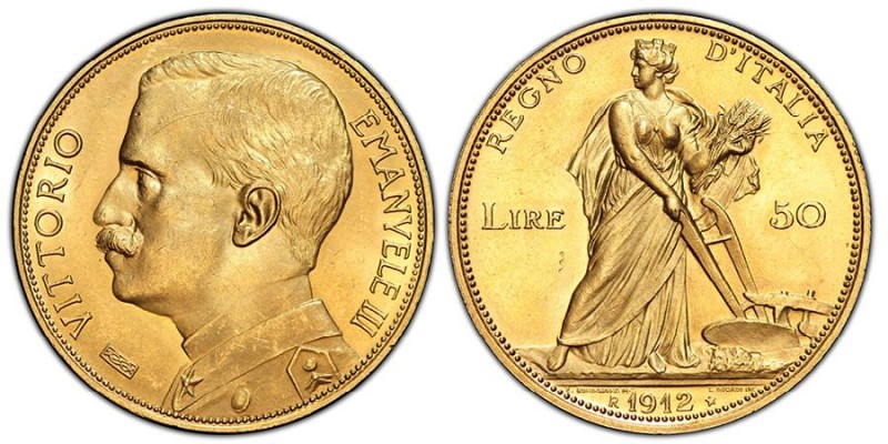 Vittorio Emanuele III 1900-1943
50 lire, Roma, 1912 R, AU 16.13 g.
Ref : MIR 112...