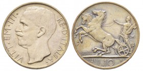 Vittorio Emanuele III 1900-1943
10 Lire Biga, Roma, 1928, AG 10 g. 2 Rosette sul bordo
Ref : MIR 1132f (R2), Pag. 693a
Conservation : Superbe. Très Ra...