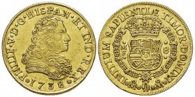 Mexico
Felipe V 1700-1746
8 Escudos, Mexico City, 1738, AU 27.06 g.
Ref : Cal. 132, Cal. Onza 434
Conservation : NGC MS60