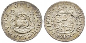 Mexico
Felipe V 1700-1746
2 Reales, 1746 M.M, AG 6.74 g. Ref : Cal. 1299, KM#85
Conservation : Superbe