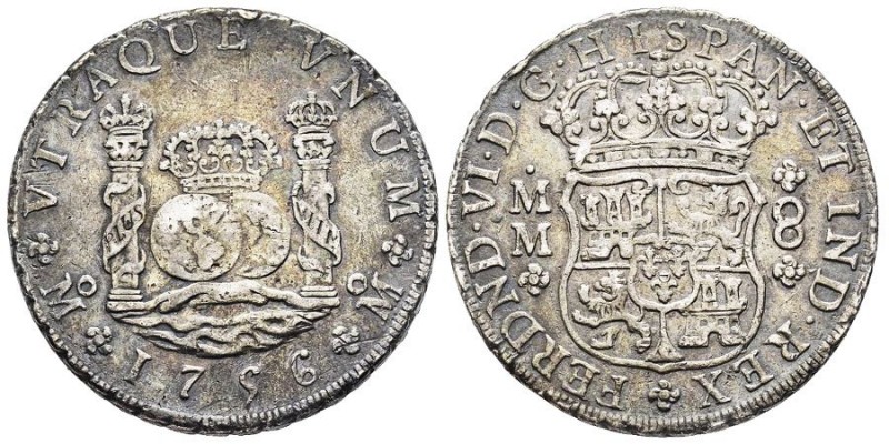 Mexico Fernando VI 1746-1759
8 Reales, 1756 M, AG 26.45 g.
Ref : Cal. 340
Conser...