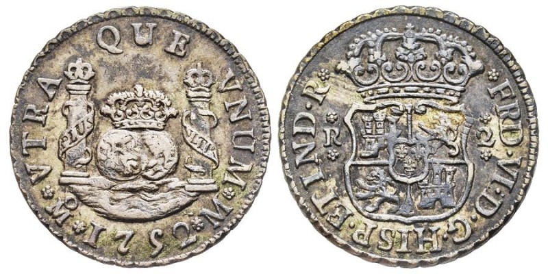 Mexico Fernando VI 1746-1759 
2 Reales, 1752 M.M, AG 6.78 g. Ref : Cal. 492, KM#...