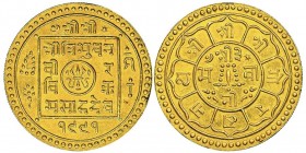 Nepal, Tribhuvana 1911-1950
Tola (2 Mohars) , VS 1991 (1934), AU 12.37 g.
Ref : Fr. 26, KM#702
Conservation : NGC MS 64