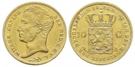 Netherlands Willem I 1815-1830
10 gulden, Bruxelles, 1825B, AU 6.71 g.
Ref : Fr.329, KM#56
Conservation : Superbe