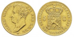 Netherlands Willem I 1815-1830 
5 gulden, Bruxelles, 1827B, AU 3.35 g.
Ref : Fr.330, KM#60
Conservation : Superbe
