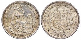 Peru 1/2 Dinero, 1903 JF, AG 1.25 g.
Ref : KM#206.2
Conservation : NGC MS64
