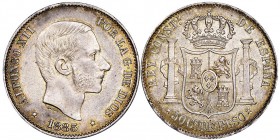 PHILIPPINES
Alfonso XII 1874-1885
50 Céntimos de Peso, 1885, AG 12.98 g.
Ref : KM#150, Cal.124
Conservation : NGC MS63