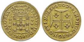PORTUGAL
Pedro II 1683-1706 
4000 Reis, 1702, AU 10.76 g. 917‰
Ref : Fr. 76, KM#156, Gomez 33.12
Conservation : PCGS AU55